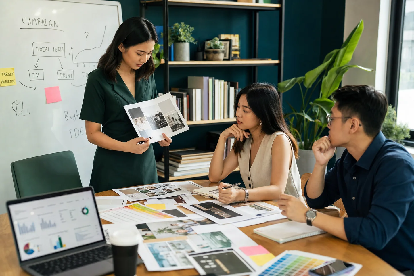 Marketing team developing a campaign strategy together